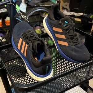 Adidas Men's Black and Blue Athletic Shoes
